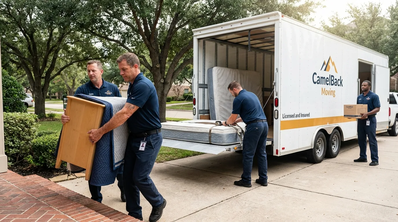 Crew loading residential truck for cross-state move from Hodgenville, KY
