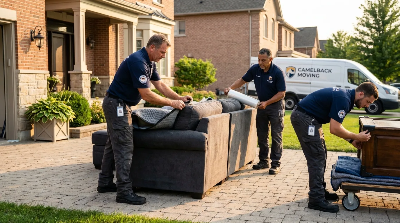 Large estate moving crew wrapping furniture in Hodgenville, KY