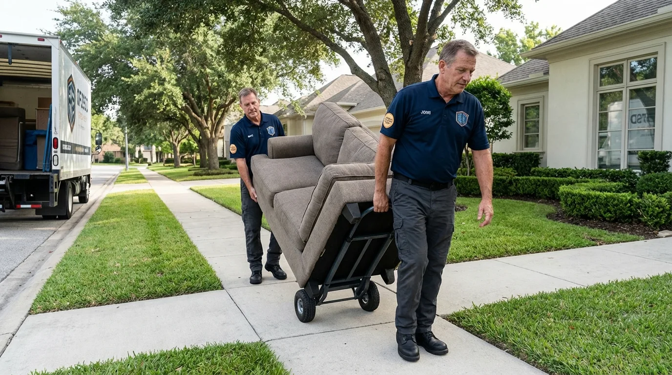 Local residential moving crew loading furniture in Hodgenville, KY